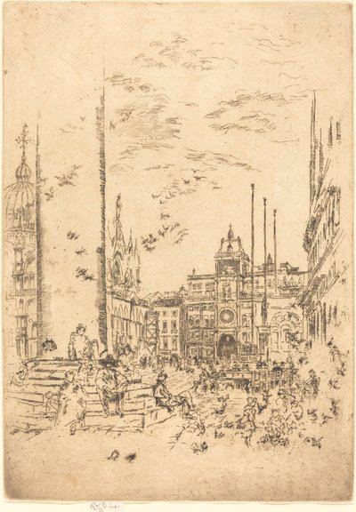 A Piazzetta, 1880. alkotó: James Abbott McNeill Whistler