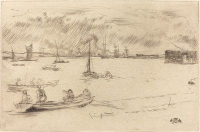 A Temze Erith felé, c. 1877. alkotó: James Abbott McNeill Whistler