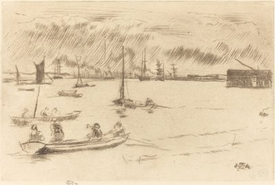 A Temze Erith felé, c. 1877. alkotó: James Abbott McNeill Whistler