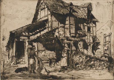 A nem biztonságos bérház. A tizenkét rézkarc egyike a természetből. A francia díszlet, 1858. alkotó: James Abbott McNeill Whistler