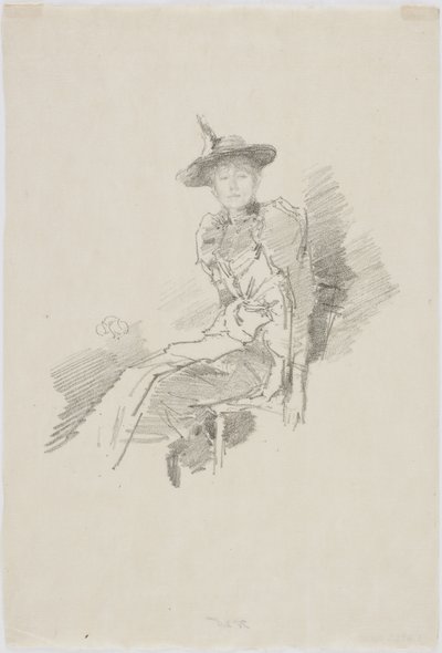 Szárnyas kalap, 1890 (lith, papíron) alkotó: James Abbott McNeill Whistler