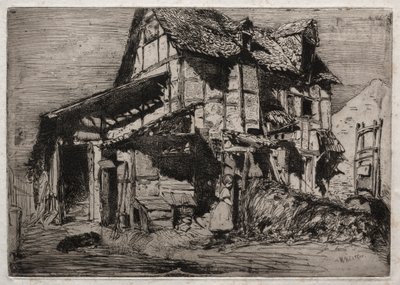 Tizenkét rézkarc a természetből: A nem biztonságos bérház, 1858. alkotó: James Abbott McNeill Whistler