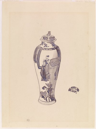 Enyhén domború testű váza, 1876-1878. alkotó: James Abbott McNeill Whistler