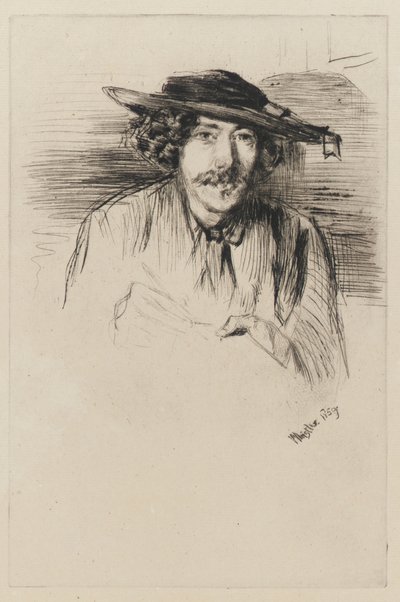 Whistler kalappal, 1859. alkotó: James Abbott McNeill Whistler