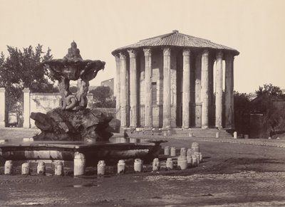 Vesta templom és szökőkút, Róma, 1860-as évek. alkotó: James Anderson