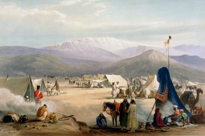 Brit hadsereg tábora Dadurban, a Bolan-hágó bejáratánál, első angol-afgán háború, 1838-1842 alkotó: James Atkinson