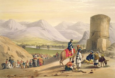 A Maidan völgye a „Vázlatok Afghaunisztánban” című művéből, Charles Haghe (1810-88) és Louis Haghe (1806-85) metszete, Henry Graves, 1842 alkotó: James Atkinson