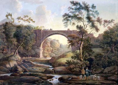 Kilátás a Tanfield Archra Durham megyében, 1811 körül (wc papíron) alkotó: James Atkinson