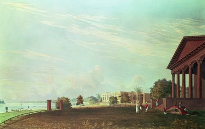 Barrackpore House, Calcutta, metszett Robert Havell, pub. 1824 (metszet) alkotó: James Baillie Fraser