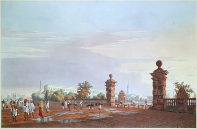 Tank tér nyugatról, metszett Robert Havell, kocsma. 1824 alkotó: James Baillie after Fraser