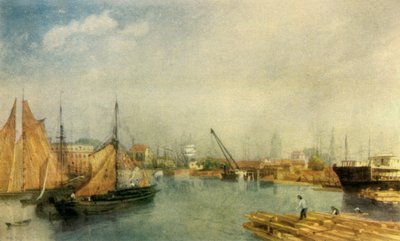 Bristol kikötője, 19. század közepe, 1942. alkotó: James Baker Pyne