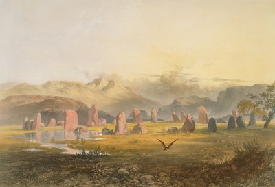 Castlerigg Stone Circle Keswick közelében, az angol tóvidékről, 1853 alkotó: James Baker Pyne