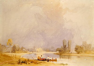 Syon-ház, a Temzén (akvarell papíron) alkotó: James Baker Pyne