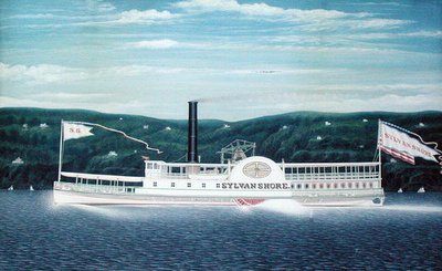 The Steamboat "Sylvan Shore" (guache, kartonon) alkotó: James Bard