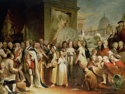 A prémiumok elosztása a művészeti társaságban, ötödik az emberi kultúra és tudás fejlődése sorozatban, 1777-84 körül alkotó: James Barry