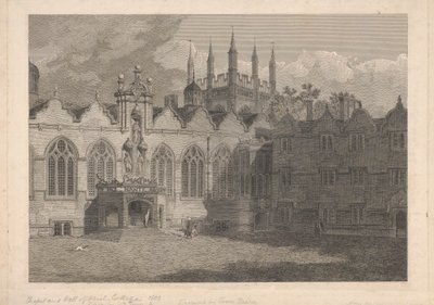 Kilátás az Oriel College kápolnájára és termére alkotó: James Basire