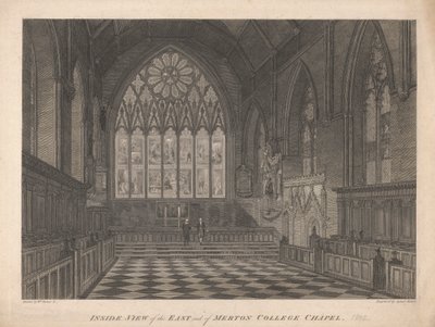 Belső kilátás a Merton College kápolnára, East Endre alkotó: James Basire
