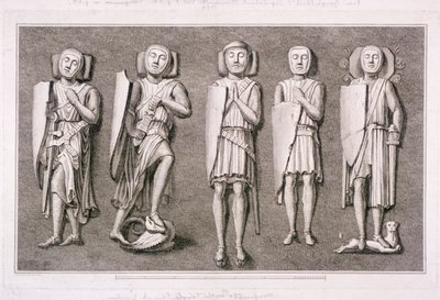 Öt lovagkép a londoni Temple Church-ből, 1786. alkotó: James Basire I
