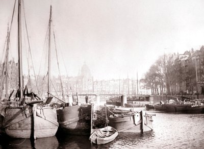 Csatornahajók, Rotterdam, 1898. alkotó: James Batkin