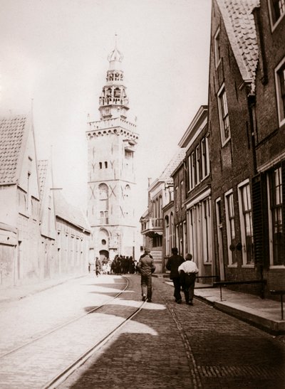 Utcai jelenet, Monnickendam, Hollandia, 1898. alkotó: James Batkin