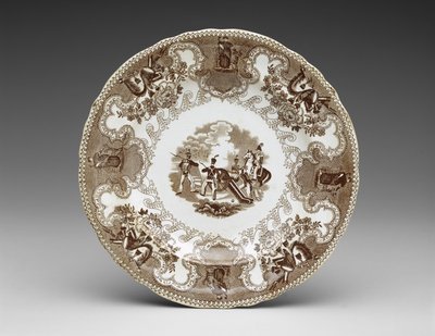 Tányér, 1837-44 körül (transzfernyomásos cserépedény) alkotó: James Beech