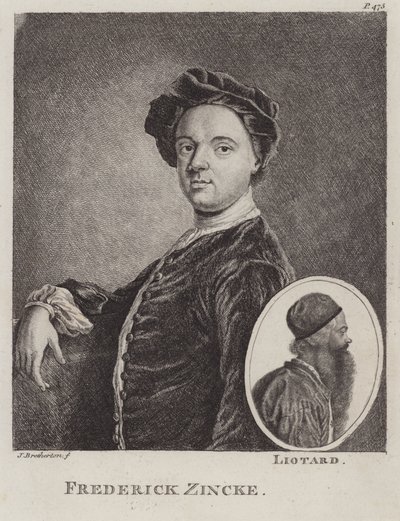 Christian Friedrich Zincke, német miniatűr (rézkarc) alkotó: James Bretherton