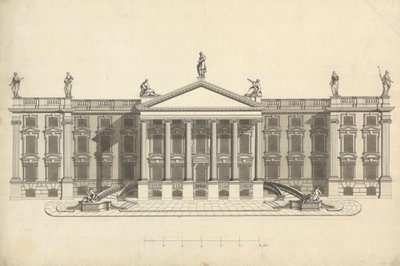 Kész rajz az azonosítatlan palladi kastélyról alkotó: James Bruce
