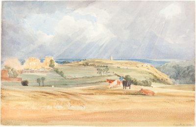 Táj szarvasmarhákkal (Somerset?) alkotó: James Bulwer