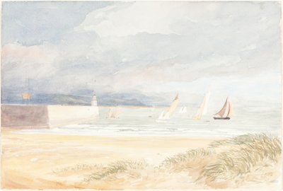 Partmenti jelenet vitorláshajókkal (Portland, Dorset?) alkotó: James Bulwer