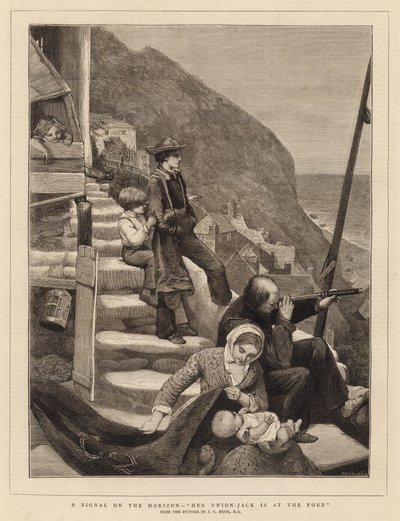 Jel a láthatáron, Union-Jackje az előtérben alkotó: James Clarke Hook