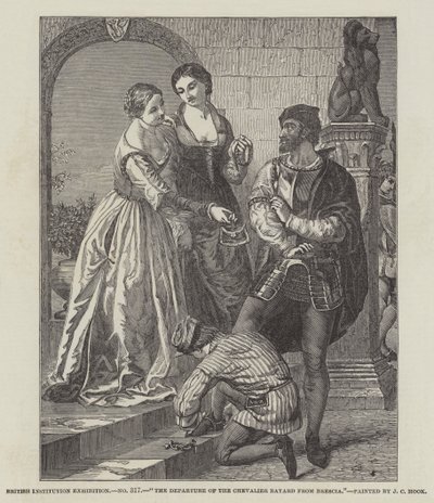 A Chevalier Bayard távozása Bresciából alkotó: James Clarke Hook