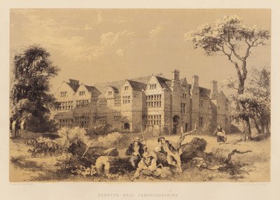 Sawston Hall, Cambridgeshire (akvatinta) alkotó: James Dafforne