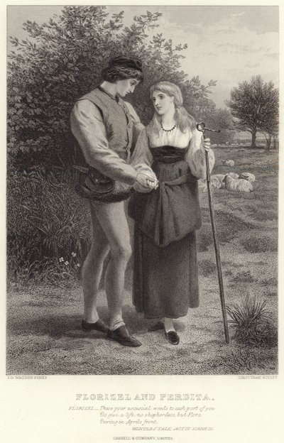 Florizel és Perdita, Télek meséje, IV. felvonás, III. jelenet alkotó: James Dawson Watson