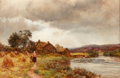 Otthon a mezőkről (olaj, vászon) alkotó: James Docharty