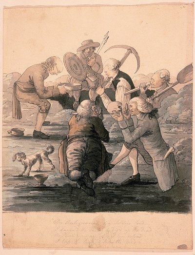 The Barrow Diggers, 1787 körül (toll- és tintamosás papíron) alkotó: James Douglas