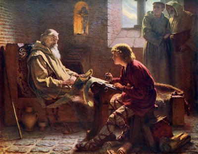 A tiszteletreméltó Bede Szent János utolsó fejezetének fordításában, 1926. alkotó: James Doyle Penrose