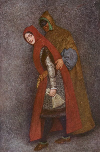 Shakespeare A velencei kalmár című műve: Lorenzo és Jessica (színes litográfia) alkotó: James Dromgole Linton