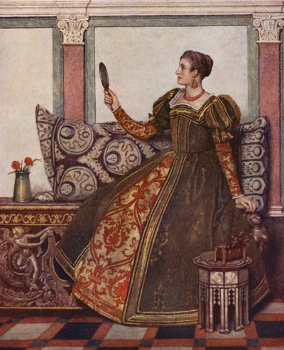 Shakespeare A velencei kalmár című műve: Nerissa (színes litográfia) alkotó: James Dromgole Linton
