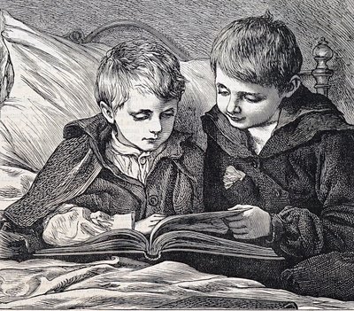 testvéreket ábrázoló illusztráció alkotó: James Dromgole Linton