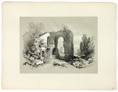 Aliscamps, W. Arles, a Picturesque Selections-tól alkotó: James Duffield Harding