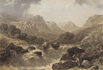 A Tummel esése (chromolitho) alkotó: James Duffield Harding
