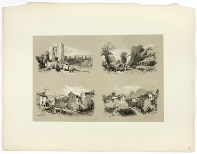 Frejus, Beaucaire, Chateau, a festői választékból alkotó: James Duffield Harding
