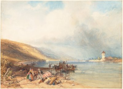Oberlahnstein a Rajna partján alkotó: James Duffield Harding