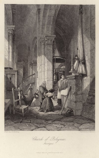 Polignac temploma Auvergne-ben alkotó: James Duffield Harding