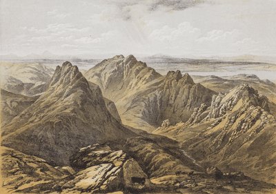 Kilátás a Goatfell csúcsáról, Arran szigetéről (chromolitho) alkotó: James Duffield Harding