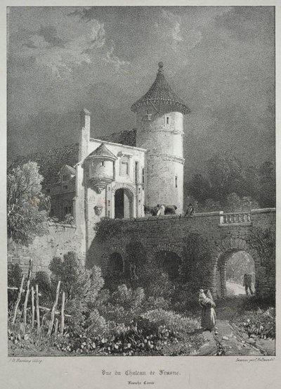Festői és romantikus utazások az ókori Franciaországban. Franche-Comté: Frasne várának kilátása alkotó: James Duffield Harding