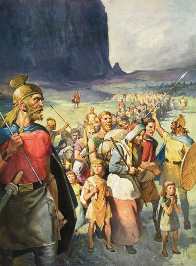 A Race of Warriors (gouache, papír) alkotó: James Edwin McConnell