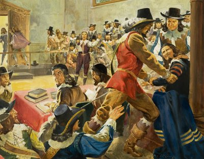A házelnök letartóztatása az alsóházban (gouache, papír0 alkotó: James Edwin McConnell