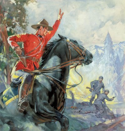 Canadian Mounties (gouache, papír) alkotó: James Edwin McConnell