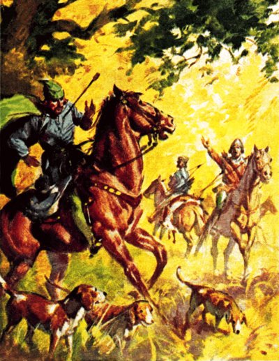 Hódító Vilmos fiának, Rufus Vilmosnak a halála (színes litográfia) alkotó: James Edwin McConnell